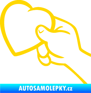 Samolepka Ruka se srdíčkem levá jasně žlutá
