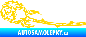 Samolepka Růže 004 levá z plamenů jasně žlutá