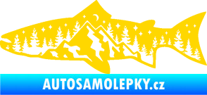 Samolepka Ryba 021 levá noční rybaření jasně žlutá