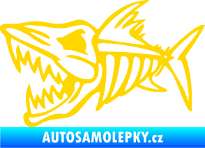 Samolepka Ryba kostra 002 levá jasně žlutá