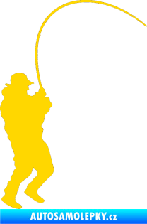Samolepka Rybář 007 pravá jasně žlutá