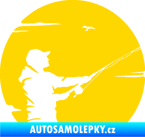 Samolepka Rybář 022 pravá jasně žlutá
