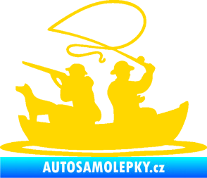 Samolepka Rybaření a lov 001 pravá jasně žlutá