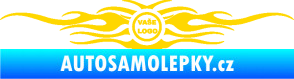 Samolepka Samolepka na zadní sklo plameny se znakem jasně žlutá