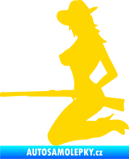 Samolepka Sexy country girl levá jasně žlutá