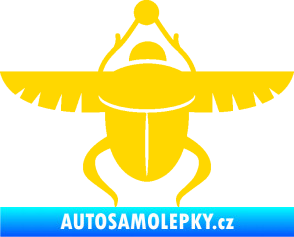 Samolepka Skarab - brouk vruboun 001 egyptský symbol jasně žlutá