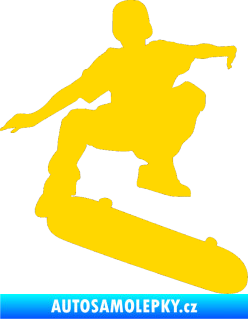 Samolepka Skateboard 004 pravá jasně žlutá