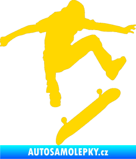 Samolepka Skateboard 005 pravá jasně žlutá