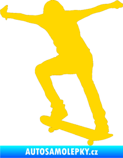 Samolepka Skateboard 006 levá jasně žlutá