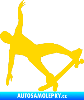 Samolepka Skateboard 013 pravá jasně žlutá