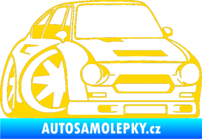 Samolepka Škoda 110r karikatura pravá jasně žlutá