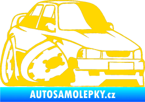 Samolepka Škoda 130 karikatura pravá jasně žlutá