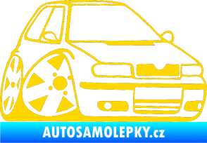 Samolepka Škoda Felicia karikatura pravá jasně žlutá