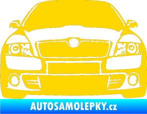Samolepka Škoda Octavia 2 karikatura  jasně žlutá