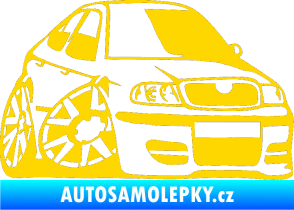 Samolepka Škoda Octavia karikatura pravá jasně žlutá