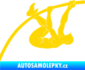 Samolepka Skok o tyči 001 pravá atletika jasně žlutá