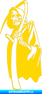Samolepka Smrtka s kosou levá jasně žlutá