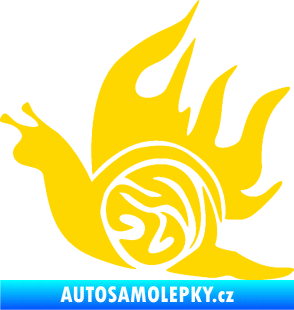 Samolepka Šnek s plameny levá jasně žlutá