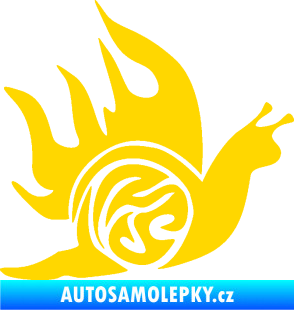Samolepka Šnek s plameny pravá jasně žlutá