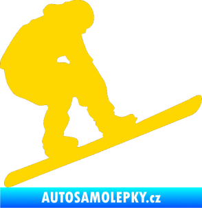 Samolepka Snowboard 002 pravá jasně žlutá