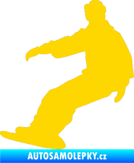 Samolepka Snowboard 006 pravá jasně žlutá