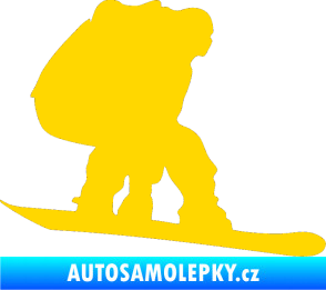 Samolepka Snowboard 010 pravá jasně žlutá