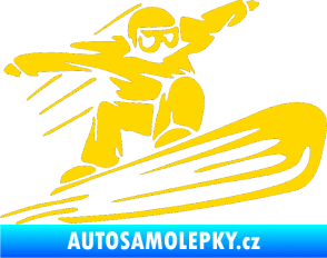 Samolepka Snowboard 014 pravá jasně žlutá