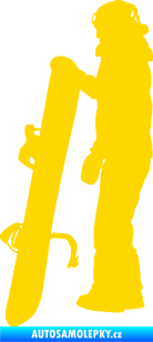 Samolepka Snowboard 032 levá jasně žlutá