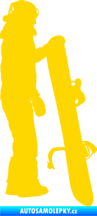 Samolepka Snowboard 032 pravá jasně žlutá