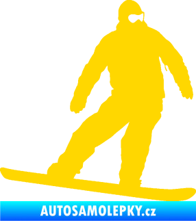 Samolepka Snowboard 034 pravá jasně žlutá