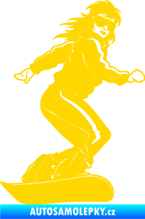 Samolepka Snowboard 036 pravá jasně žlutá