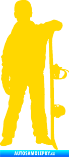 Samolepka Snowboard 039 pravá jasně žlutá