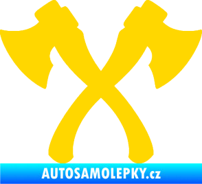 Samolepka Spojené sekery jasně žlutá