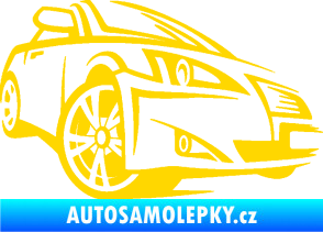 Samolepka Sportovní auto 001 pravá jasně žlutá