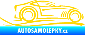 Samolepka Sportovní auto 002 pravá jasně žlutá
