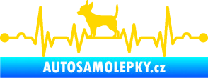 Samolepka Srdeční tep 006 levá čivava jasně žlutá
