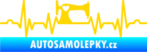Samolepka Srdeční tep 015 pravá šicí stroj jasně žlutá