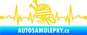 Samolepka Srdeční tep 016 pravá pletení jasně žlutá