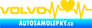 Samolepka Srdeční tep 021 levá Volvo srdcem jasně žlutá