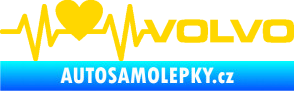 Samolepka Srdeční tep 021 pravá volvo srdcem jasně žlutá