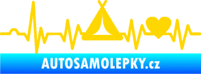 Samolepka Srdeční tep 039 pravá kempování jasně žlutá