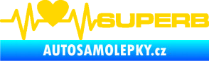 Samolepka Srdeční tep 072 pravá Superb jasně žlutá