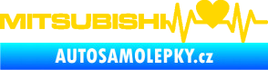 Samolepka Srdeční tep 082 levá Mitsubishi jasně žlutá