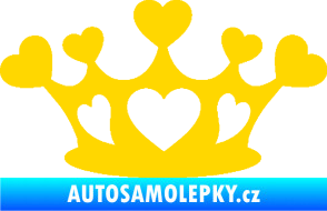 Samolepka Srdíčka korunka jasně žlutá