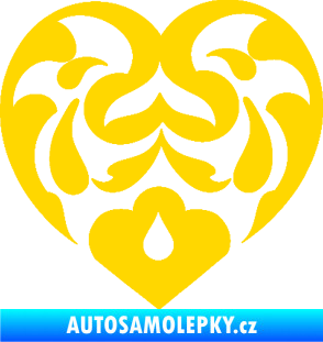 Samolepka Srdíčko 007 jasně žlutá