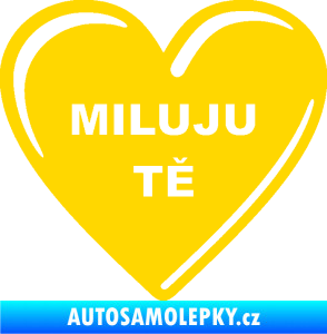 Samolepka Srdíčko 015 miluju tě jasně žlutá