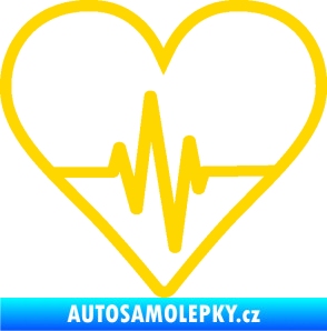 Samolepka Srdíčko 017 ekg křivka jasně žlutá