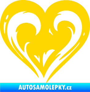 Samolepka Srdíčko 021 pravá jasně žlutá