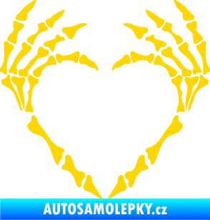 Samolepka Srdíčko z kostí jasně žlutá