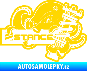 Samolepka Stance nápis s chobotnicí jasně žlutá